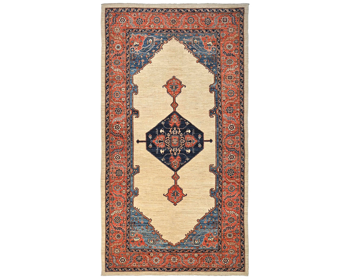 6x12 Beige Aryana Afghan Hand Knotted Veg Dye Wool Area Rug