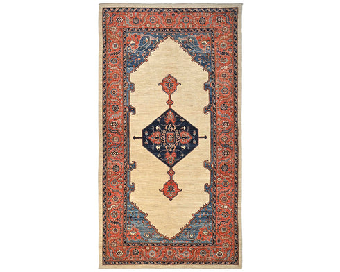 6x12 Beige Aryana Afghan Hand Knotted Veg Dye Wool Area Rug