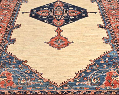 6x12 Beige Aryana Afghan Hand Knotted Veg Dye Wool Area Rug