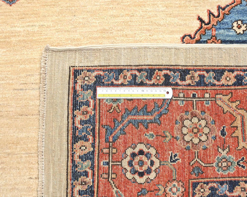 6x12 Beige Aryana Afghan Hand Knotted Veg Dye Wool Area Rug