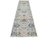12 Ft Silver Gray Aryana Afghan Hand Knotted Veg Dye Wool Runner Rug