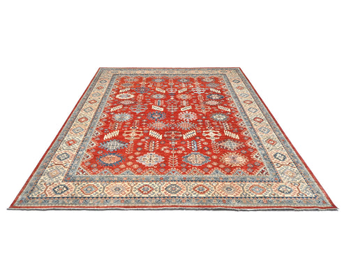 8x10 Rusty Red Aryana Afghan Hand Knotted Veg Dye Wool Area Rug