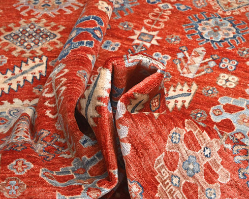 8x10 Rusty Red Aryana Afghan Hand Knotted Veg Dye Wool Area Rug