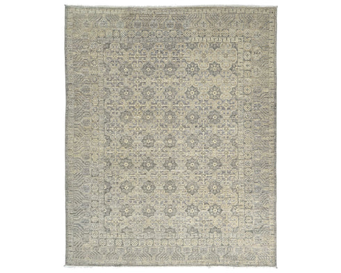 8x10 Zeigler Gray Afghan Hand Knotted Wool Area Rug