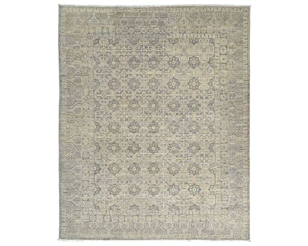 8x10 Zeigler Gray Afghan Hand Knotted Wool Area Rug