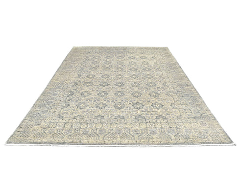 8x10 Zeigler Gray Afghan Hand Knotted Wool Area Rug