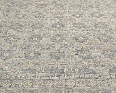 8x10 Zeigler Gray Afghan Hand Knotted Wool Area Rug