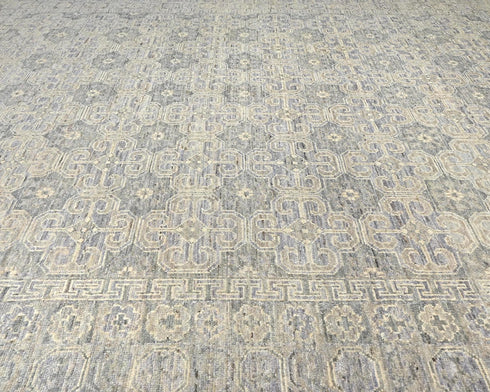 8x10 Zeigler Gray Afghan Hand Knotted Wool Area Rug