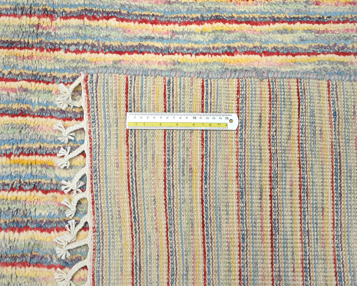 8x10 Moroccan Multicolor Hand Woven Wool Area Rug