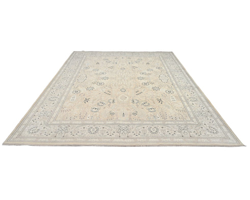 9x12 Beige Oriental Persian Style Hand Knotted Wool Area Rug