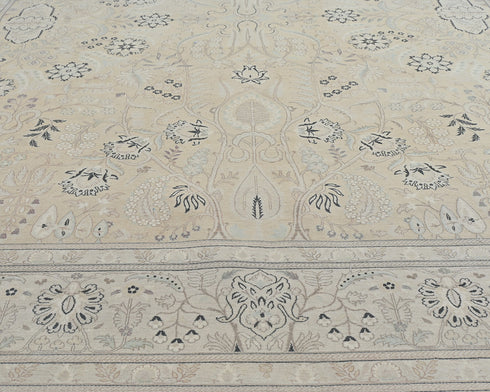 9x12 Beige Oriental Persian Style Hand Knotted Wool Area Rug