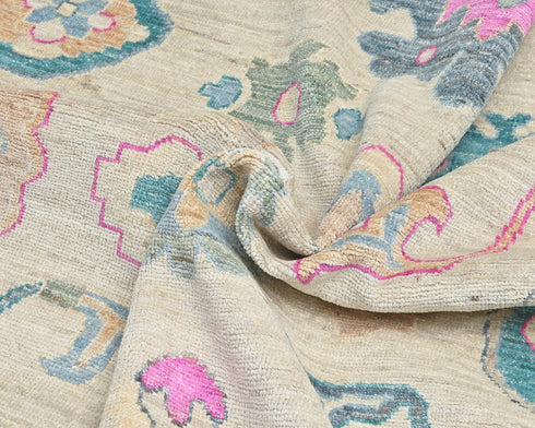 Soft Brown 9x12 Oushak Turkish Hand Knotted Boho Traditional Wool Area Rug