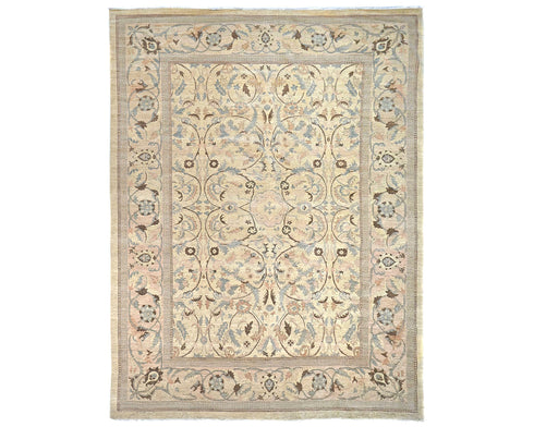 10x14 Chobi Fine Quality Beige Afghan Hand Knotted Wool Area Rug