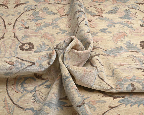 10x14 Chobi Fine Quality Beige Afghan Hand Knotted Wool Area Rug