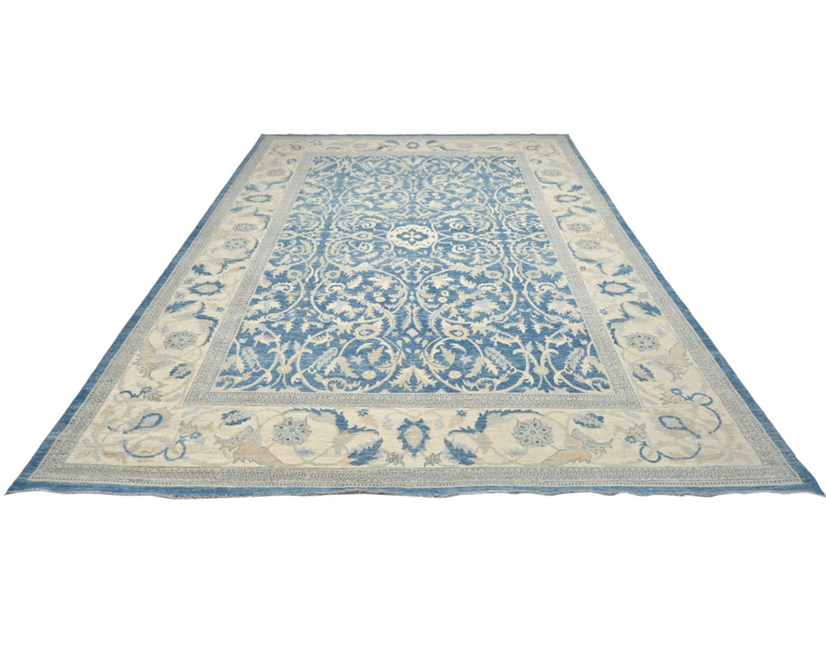 8x10 Chobi Fine Quality Blue Afghan Hand Knotted Wool Area Rug