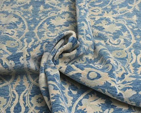 8x10 Chobi Fine Quality Blue Afghan Hand Knotted Wool Area Rug