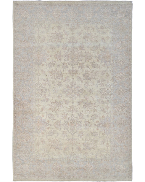 6x9 Oriental Beige Persian Style Hand Knotted Wool Area Rug
