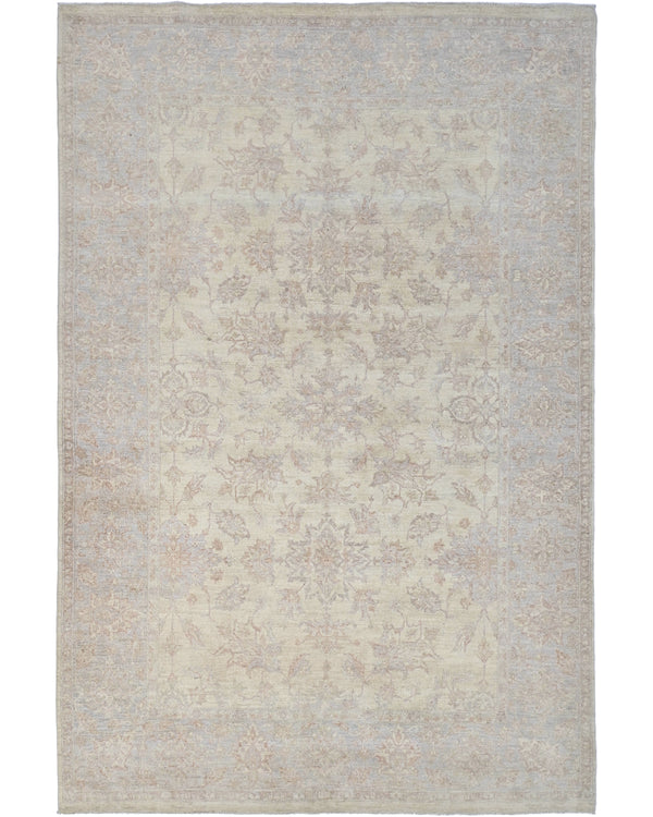 6x9 Oriental Beige Persian Style Hand Knotted Wool Area Rug