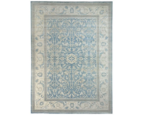 10x14 Chobi Fine Quality Blue Afghan Hand Knotted Wool Area Rug