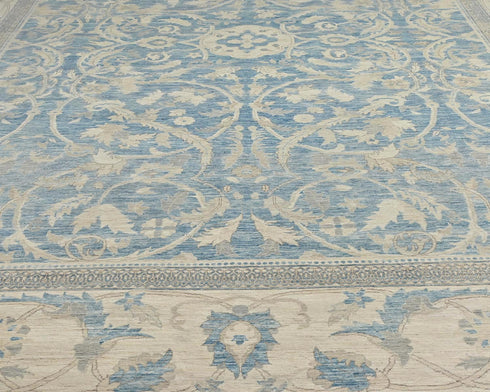 10x14 Chobi Fine Quality Blue Afghan Hand Knotted Wool Area Rug