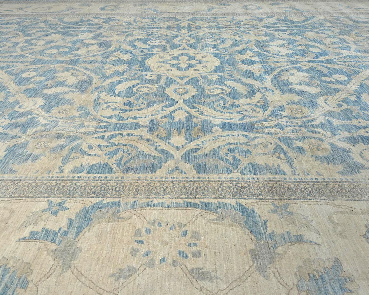 Alfombra afgana de lana anudada a mano azul de alta calidad Chobi de 10 x 14 pulgadas