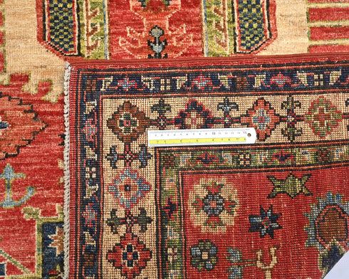 4x6 Red Ersari Afghan Hand Knotted Veg Dye Wool Area Rug