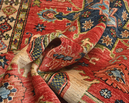 4x6 Red Ersari Afghan Hand Knotted Veg Dye Wool Area Rug