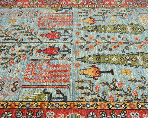 4x6 Blue Ersari Afghan Hand Knotted Veg Dye Wool Area Rug