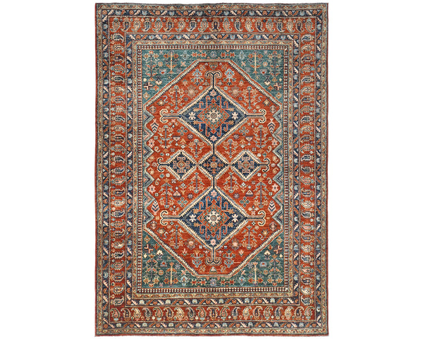 5x7 Red Ersari Afghan Hand Knotted Veg Dye Wool Area Rug