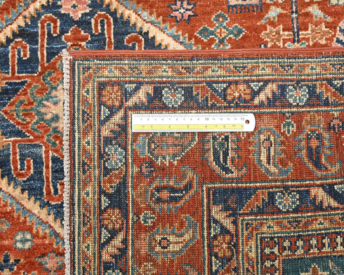 5x7 Red Ersari Afghan Hand Knotted Veg Dye Wool Area Rug