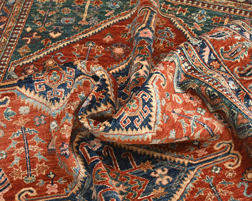 5x7 Red Ersari Afghan Hand Knotted Veg Dye Wool Area Rug