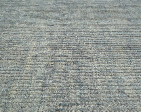 10x12 Moroccan Gray Hand Woven Wool Area Rug