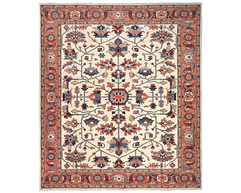 8x10 Beige Aryana Afghan Hand Knotted Veg Dye Wool Area Rug