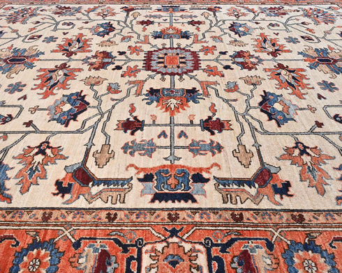 8x10 Beige Aryana Afghan Hand Knotted Veg Dye Wool Area Rug