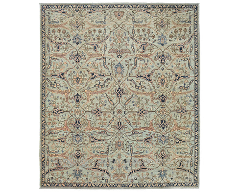 8x10 Gray Aryana Afghan Hand Knotted Veg Dye Wool Area Rug