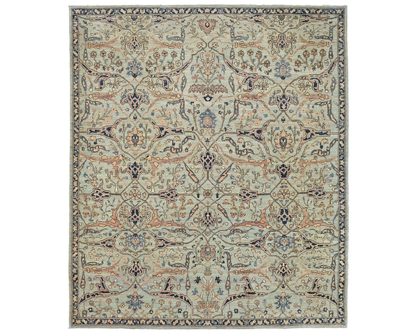 8x10 Gray Aryana Afghan Hand Knotted Veg Dye Wool Area Rug