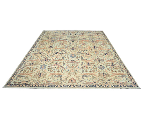 8x10 Gray Aryana Afghan Hand Knotted Veg Dye Wool Area Rug
