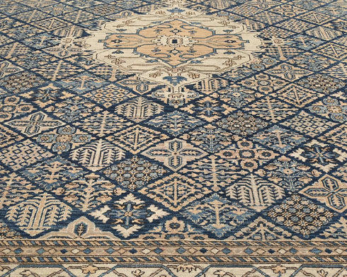 9x12 Blue Aryana Afghan Hand Knotted Veg Dye Wool Area Rug