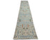 16 Feet Blue Khurgeen Afghan Hand Knotted Wool Runner Rug