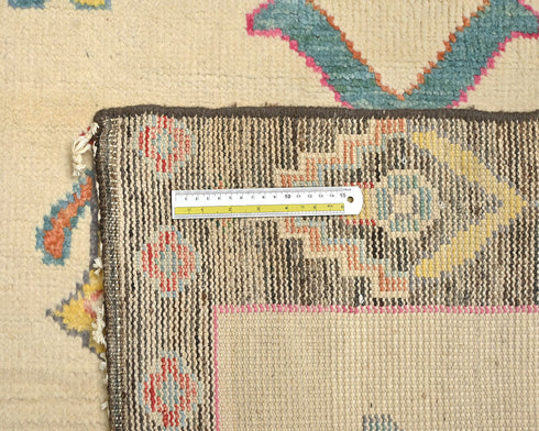 12 Feet Moroccan Beige Hand Woven Wool Runner Rug