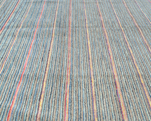 Alfombra marroquí multicolor de lana tejida a mano de 8 x 10 pulgadas