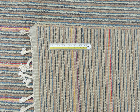 Alfombra marroquí multicolor de lana tejida a mano de 8 x 10 pulgadas