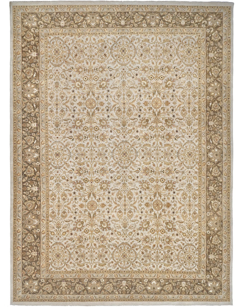 Alfombra de lana anudada a mano, estilo persa, color gris oriental, 10 x 13