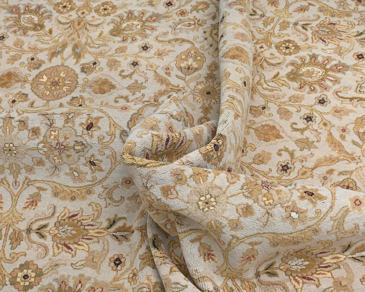 Alfombra de lana anudada a mano, estilo persa, color gris oriental, 10 x 13