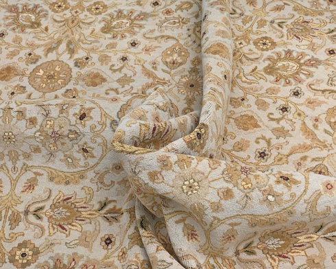 Alfombra de lana anudada a mano, estilo persa, color gris oriental, 10 x 13