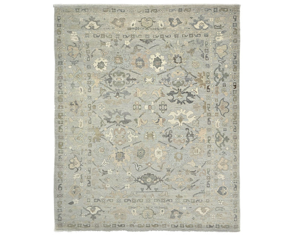 9x12 Zeigler Gray Afghan Hand Knotted Wool Area Rug