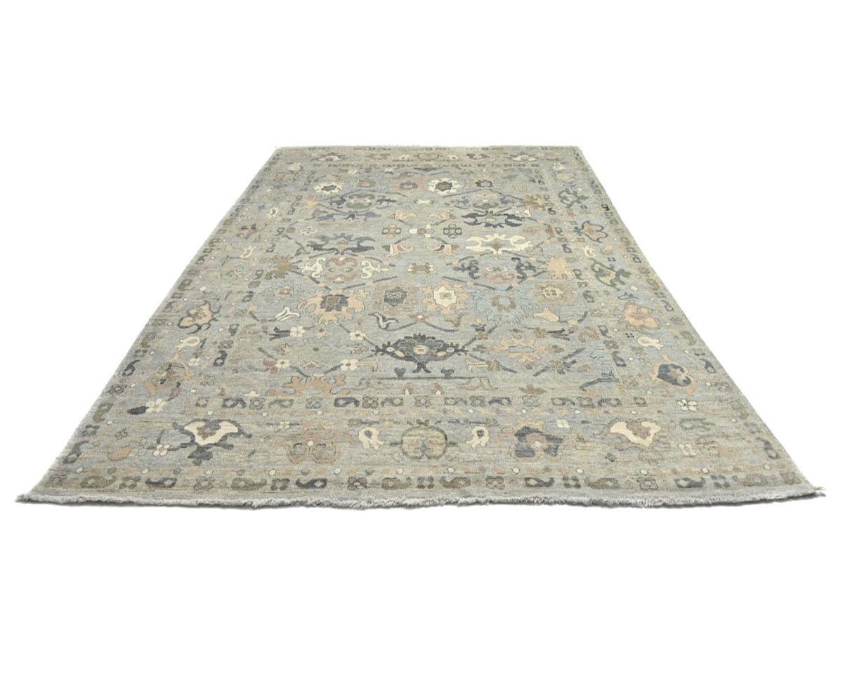 9x12 Zeigler Gray Afghan Hand Knotted Wool Area Rug