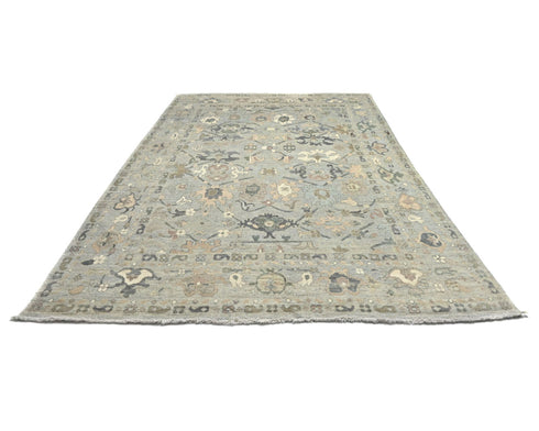 9x12 Zeigler Gray Afghan Hand Knotted Wool Area Rug