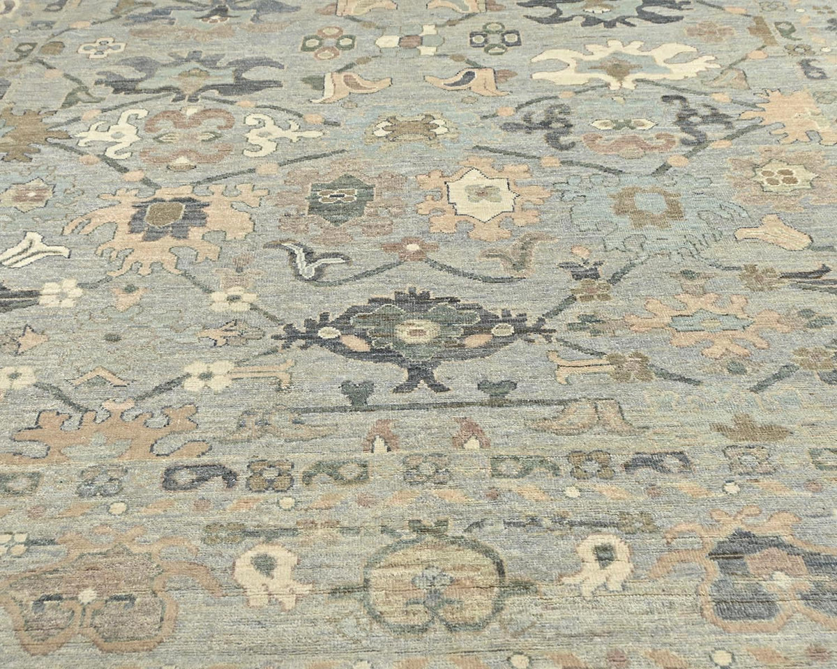 9x12 Zeigler Gray Afghan Hand Knotted Wool Area Rug