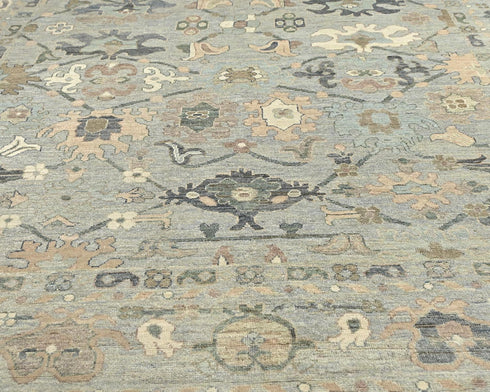 9x12 Zeigler Gray Afghan Hand Knotted Wool Area Rug